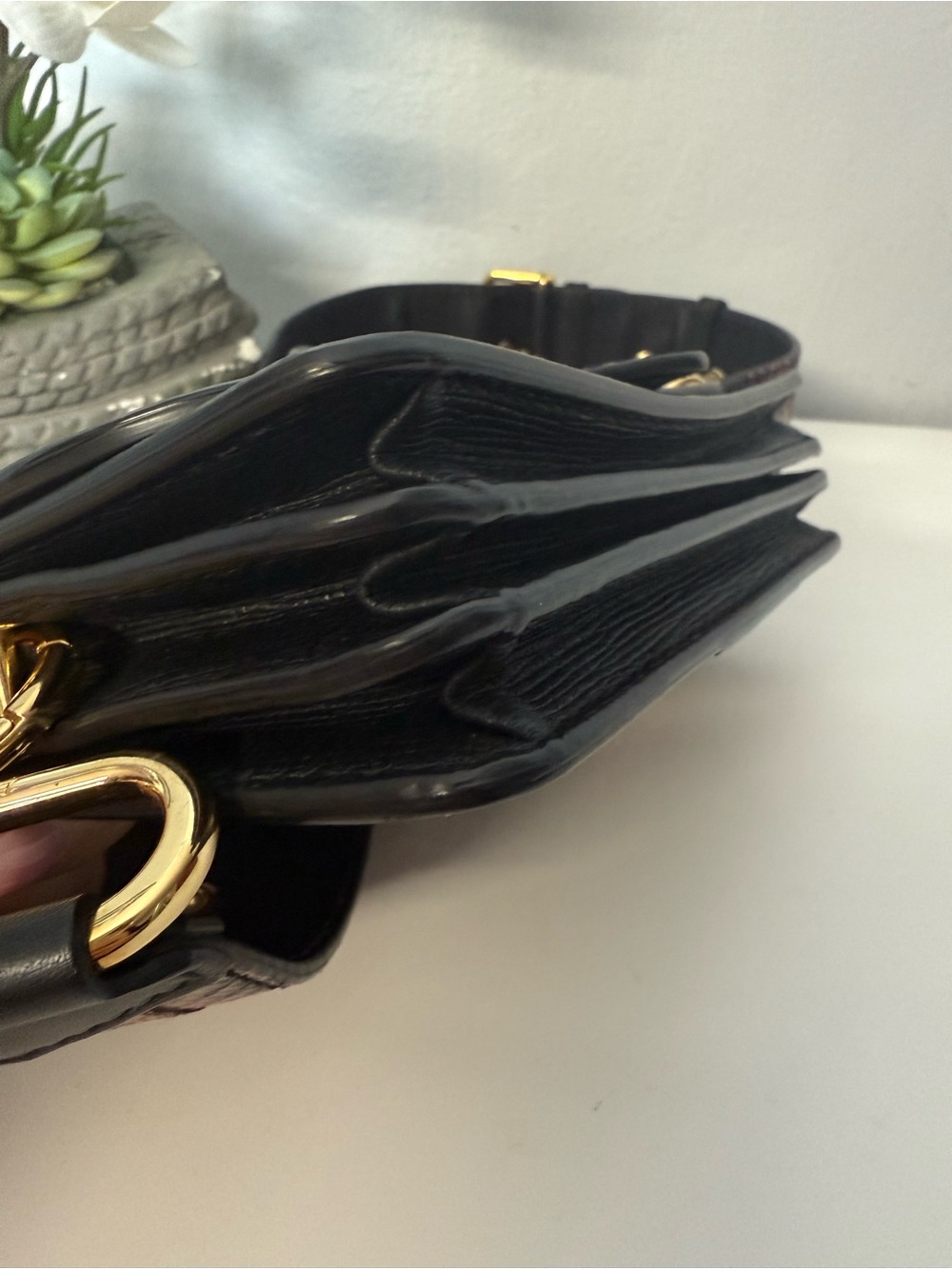 BURBERRY Python Patchwork Suede Buckle Bag - Picture 5 of 10